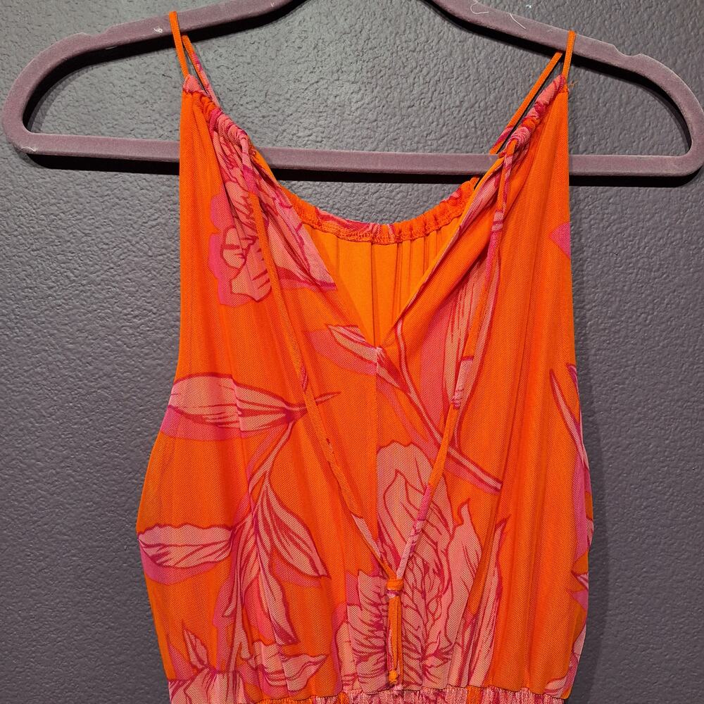 Kate and Lily orange pink print sleeveless maxi dress womens 6 - Picture 4 of 8